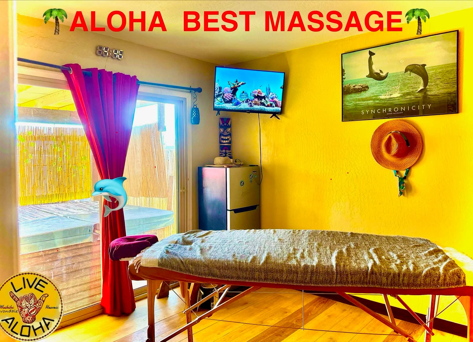 ALOHA massage therapy room with treatment table in Avondale AZ